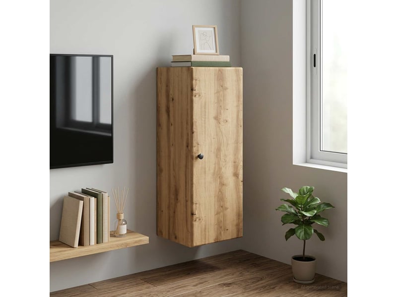  Armoire murale salon, meuble de rangement 33 x 34,5 x 90 cm bois d'ingénierie shl9184  - Conforama B