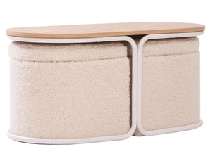 Table basse rectangulaire coloris blanc NORDLYS - 90 cmx41.5 cm