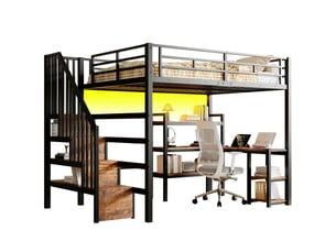 Lit mezzanine 140x200 cm MAISENTIEL   coloris noir