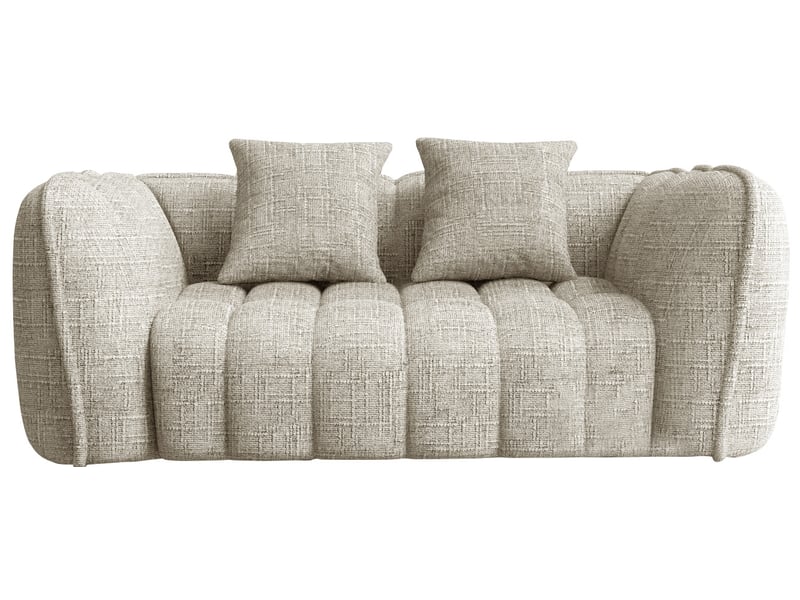 Lexzurn canapé droit compressé fixe,canapé droit fixe,avec coussin,conception ergonomique,profondeur d'assise accrue 60 cm,adapté à de nombreux contextes,base antidérapante - Conforama A