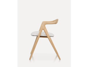 Chaises de salle à manger lot de 2 avec accoudoirs et assise rembourrée en bois de frêne et tissu naturel et blanc cassé