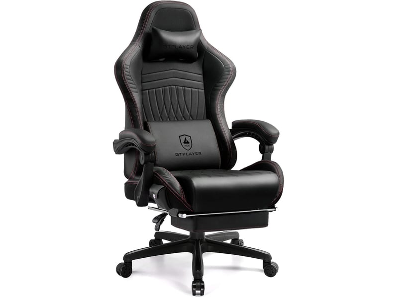 Gtplayer chaise de jeu ergonomique avec repose-pieds et haut-parleurs, 151 kg, noir-rouge ACE-PRO-RD - Conforama A