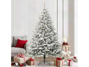 Sapin de noël, arbre de noël artificiel pré-éclairé avec ensemble de boules shl9208