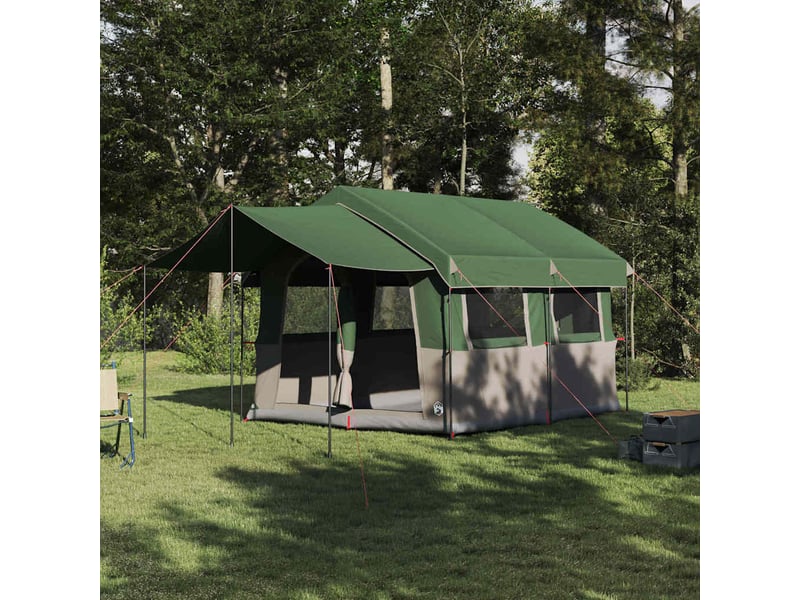  Tente de camping, tente familiale 4 personnes vert et blanc  - Conforama B