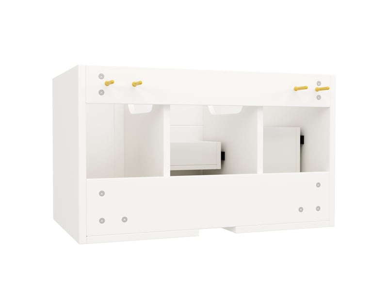  Meuble sous-lavabo mural blanc 78.5x46x46.8 cm avec rangement  - Conforama W