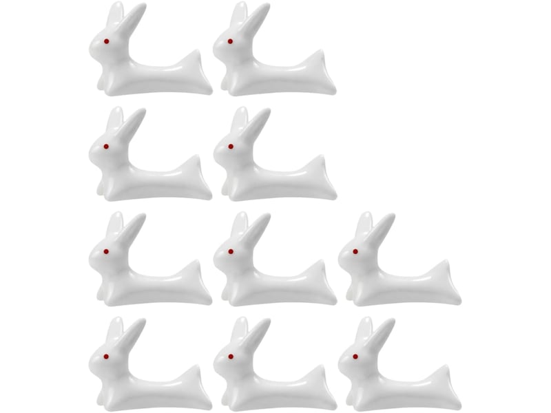  Repose-baguettes en céramique blanc forme lapin 10pcs pratique et portable pour décor de salle à manger ou bureau  - Conforama A