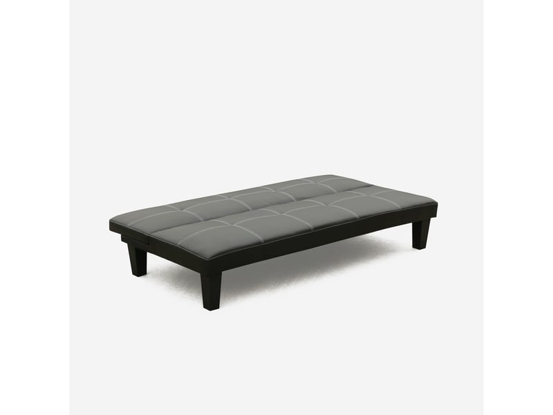 Canapé 3 places clic-clac convertible en similicuir topazio - noir Modus Sofà - Conforama B