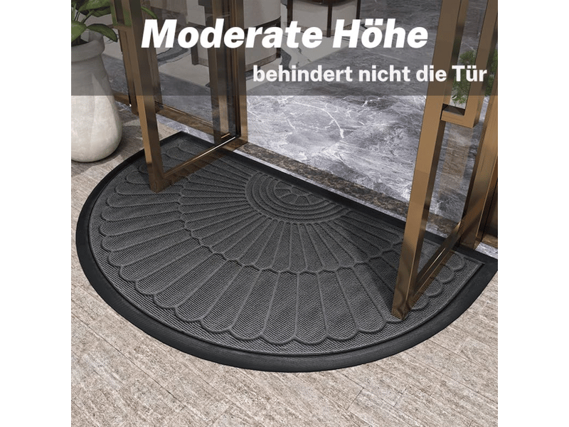  Paillasson d'extérieur lavable 50 x 80 cm, résistant aux intempéries, antidérapant, de qualité supérieure, semi-circulaire, pour l'extérieur  - Conforama C