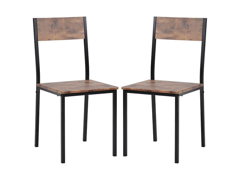  Ensemble table + 2 chaises noir et marron  - Conforama E