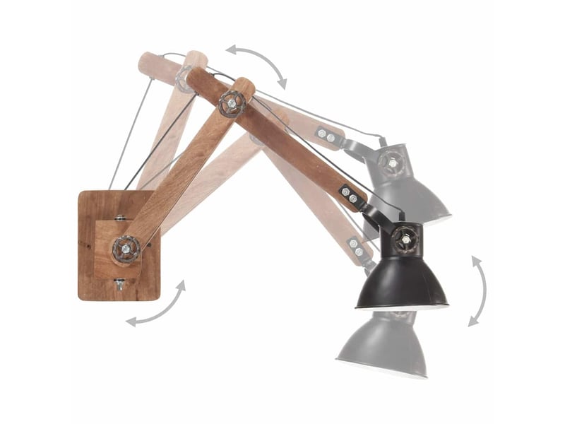  Lampe murale, applique murale style industriel noir rond e27  - Conforama C