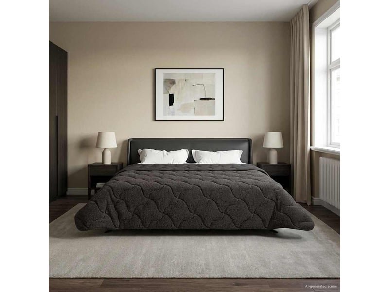  Duvet d'hiver - couette 220 x 260 cm hiver - couette anthracite respirant  - Conforama D