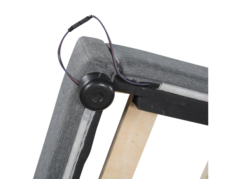  Canapé-lit avec sommier lit de jour 140x200 capitonné gris led usb  - Conforama E