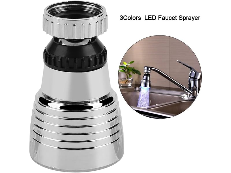  Led bec robinet pivotant degrés, sonde température sortie évier cuisine salle bain  - Conforama C
