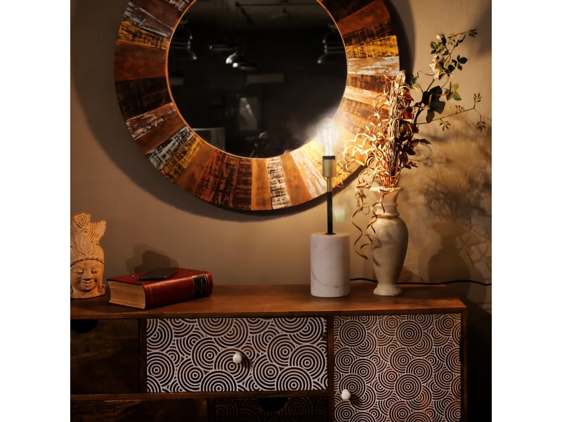  Lampe à poser en marbre caramia 40cm blanc  - Conforama D