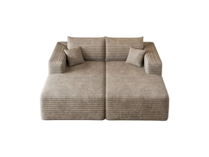 Canapé droit compressé fixe <strong>LEYTN</strong> <strong></strong> 2 places Tissu marron