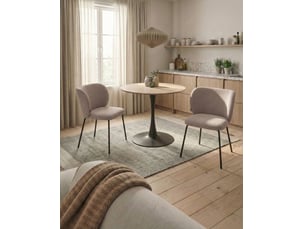 Lot de 2 chaises de salle à manger calera tissu taupe