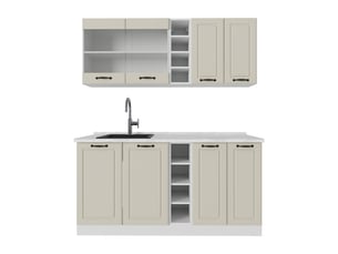 Vicco cuisine, sable campagneblanc, 160cm plan de travail marbre