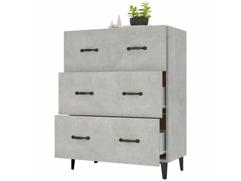  Buffet - bahut - meuble de rangement gris béton 69,5x34x90 cm bois d'ingénierie  - Conforama D