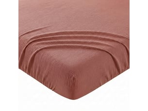 Drap housse 140x200+35 cm gaze de coton - coton 57 fils terracotta