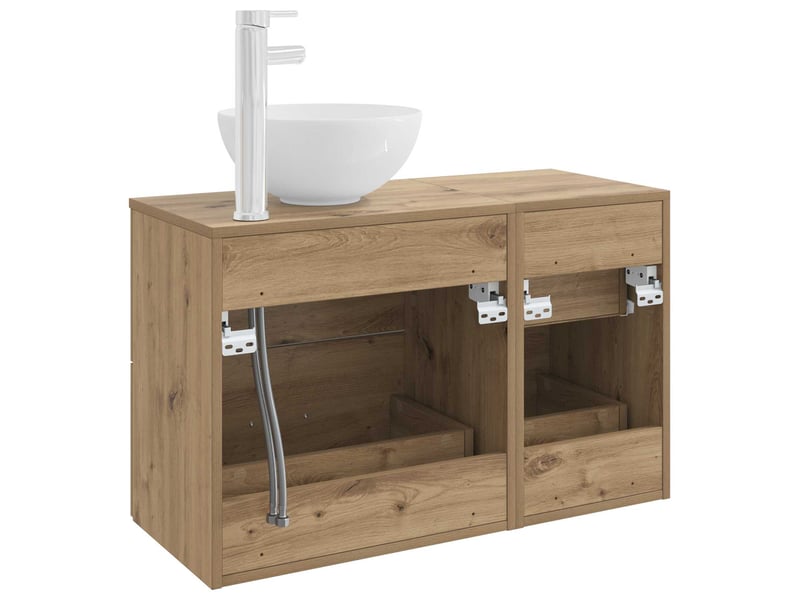 Ensemble de mobilier de salle de bain 2 pcs chêne artisanal shl4856 - Conforama E