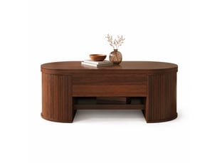 Table basse capsule coloris bois foncé LPOSPI - 55.5 cmx110 cm
