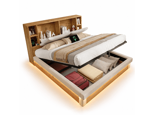 Lit coffre 160x200 cm    coloris beige