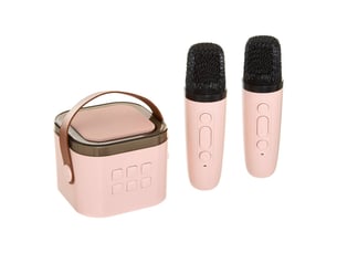 Set karaoké kara avec enceinte portable et 2 micros rose