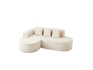 Canapé d'angle droit fixe <strong></strong> <strong></strong> 4 places Tissu beige