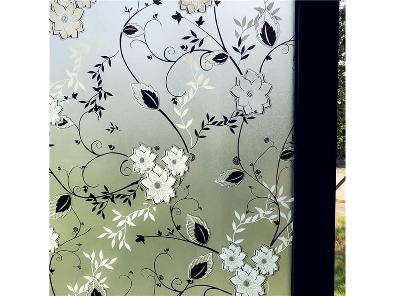  Film fenetre anti regard occultant fleur film electrostatique vitre 50x200cm  - Conforama E