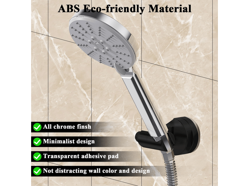  Support de pommeau de douche de salle de bain avec ventouse puissante, réglable, accessoire de salle de bain, noir.  - Conforama C