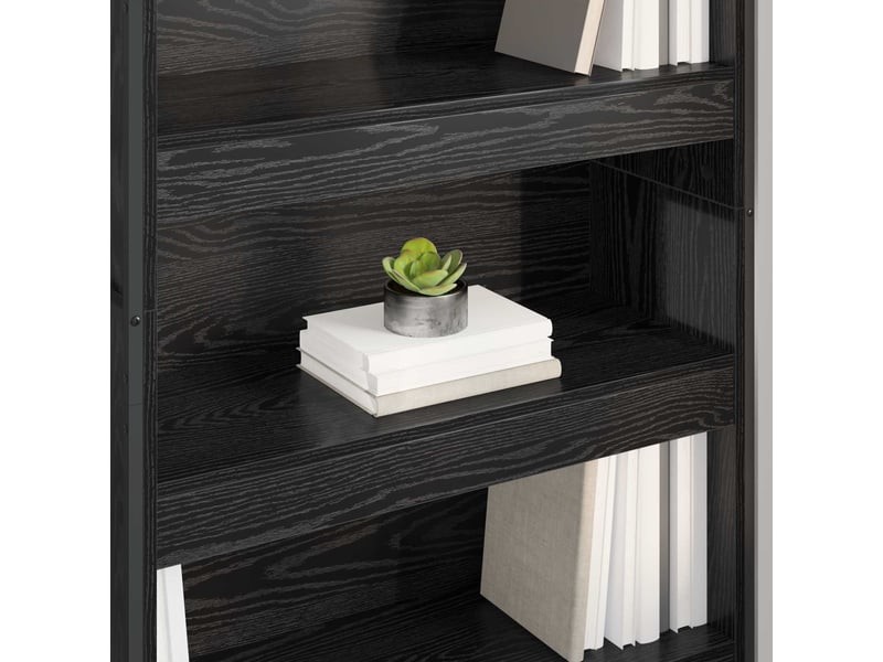 Bibliothèque, armoire à livres 80 x 30 x 189,5 cm bois d'ingénierie chêne noir - Conforama D