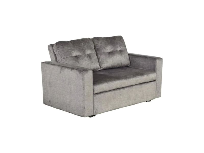  Canapé presto convertible 2 places en velours – gris foncé – 142 x 82 x 86 cm  - Conforama A