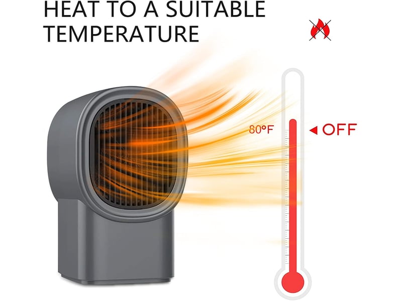 Noir) mini chauffage d'appoint électrique avec ventilateur, en céramique, pour la maison, silencieux, rechargeable par usb, idéal pour la chambre, multicolore - Conforama D