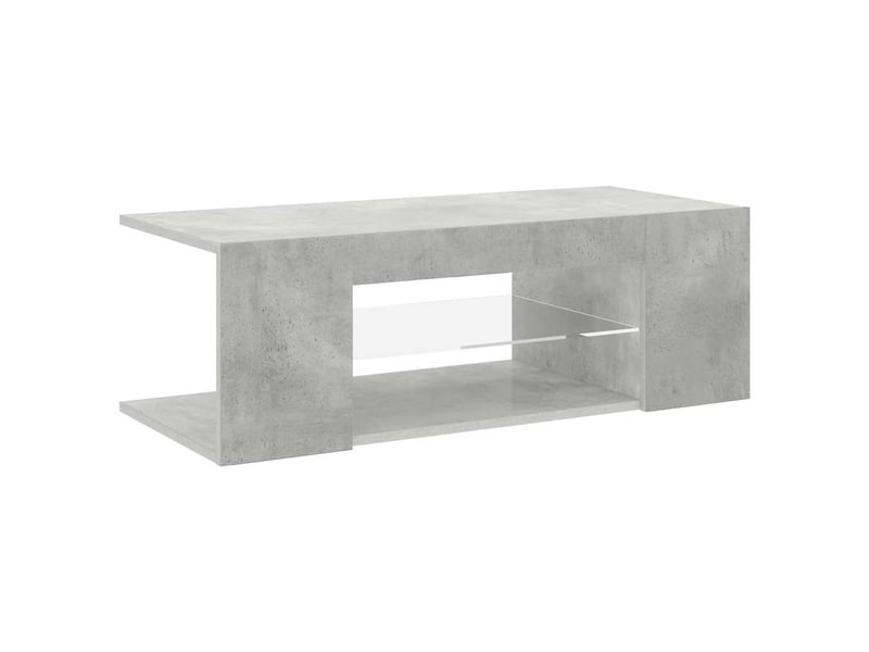  Meuble tv - banc tv - meuble de rangement avec lumières led gris béton 90x39x30 cm  - Conforama A