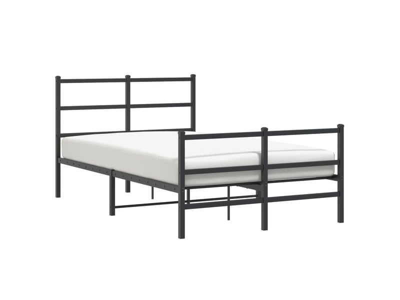  Cadre de lit métal sans matelas avec pied de lit noir 120x190cm  - Conforama B