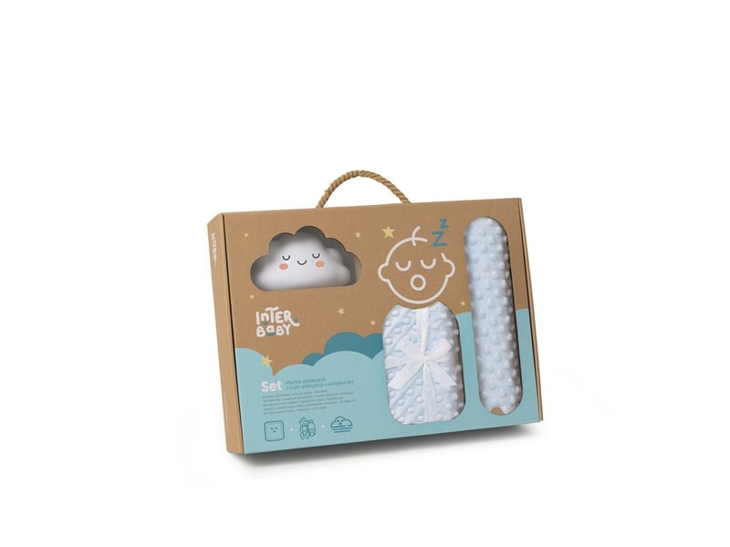  Couverture bébé interbaby maille raschel - bleu SET28-01 - Conforama A
