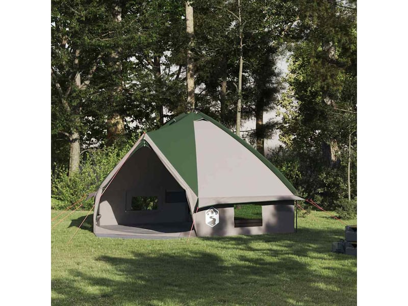 Tente de camping, tente teepee pour 8 personnes vert et blanc - Conforama B
