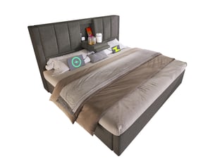 Lit coffre 160x200 cm <strong>HAVRYA</strong>  <strong></strong> coloris gris