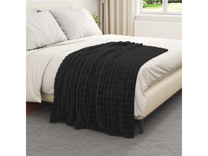  Couverture jetée de canapé 6 pcs noir 150x130 cm 2.75 kg toison  - Conforama C