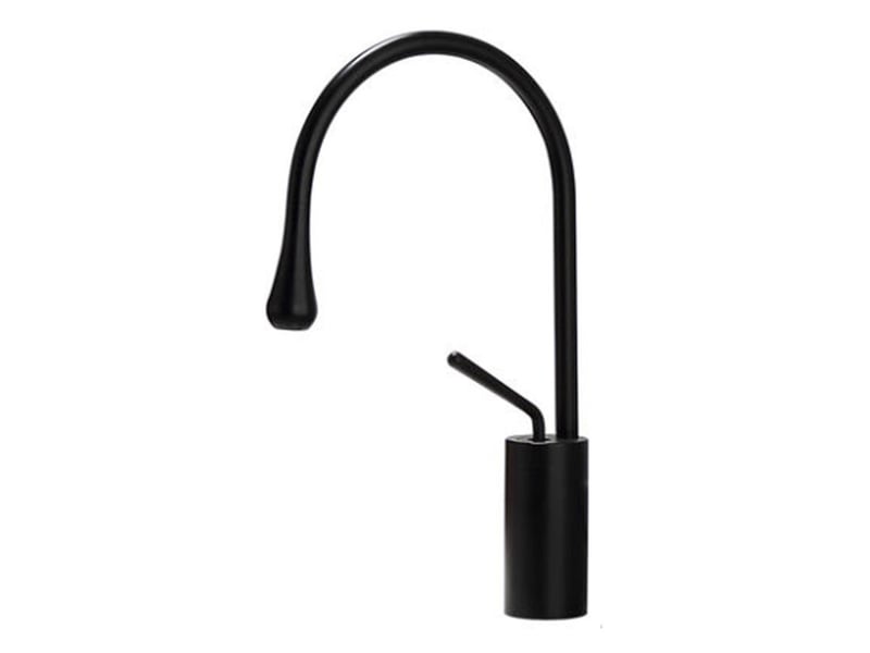  Robinet de salle de bain noir en laiton massif, mitigeur haut, robinet de lavabo de salle de bain à montage sur pont  - Conforama A