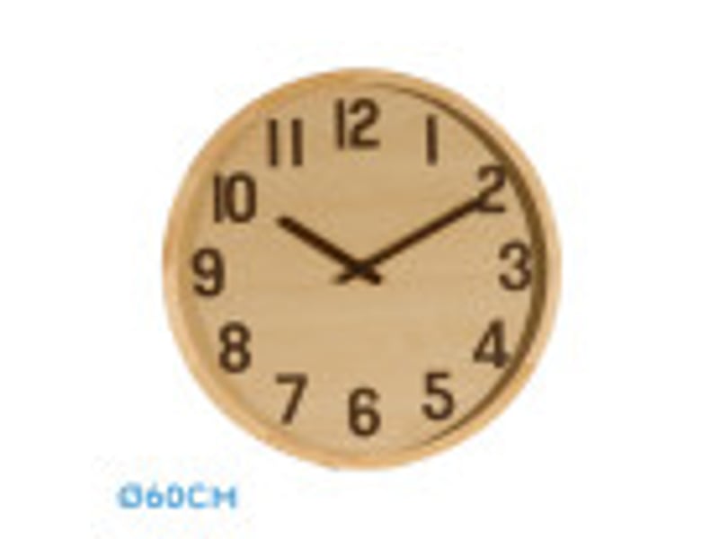  Horloge murale fabrilamp borgoña 60 x 60 cm bois clair mouvement continu 215816085 - Conforama B