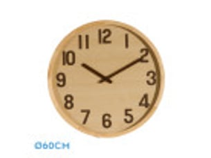 Horloge murale fabrilamp borgoña 60 x 60 cm bois clair mouvement continu
