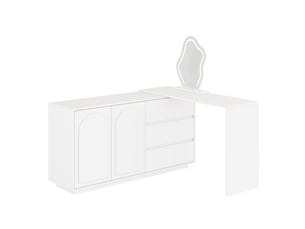 Coiffeuse 3 tiroir(s) Miroir Led avec 0 tabouret(s) inclu(s)  <strong>NUMBERWAN</strong> <strong></strong>  coloris blanc