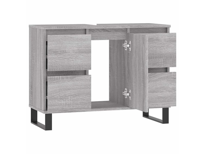  Meuble salle de bain rangement, commode sonoma gris 80x33x60 cm bois d'ingénierie shl1378  - Conforama D