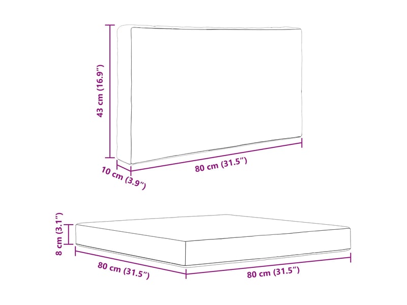 Coussin de canapé d'extérieur, coussin de chaise polyester noir 80 x 80 cm cf54134 - Conforama E