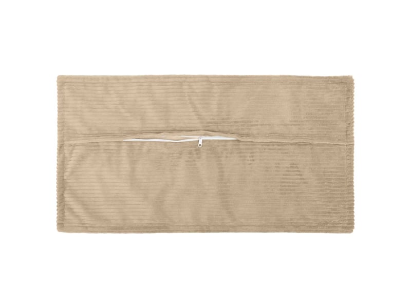  Lot de 12 housses de coussin houten taupe 40 x 80 cm velours côtelé cf49016  - Conforama C