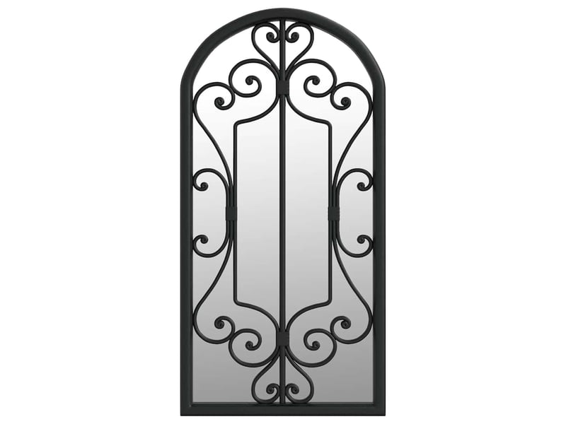  Miroir de jardin, miroir décoratif noir 70x30 cm fer pour utilisation extérieure cf62711  - Conforama A