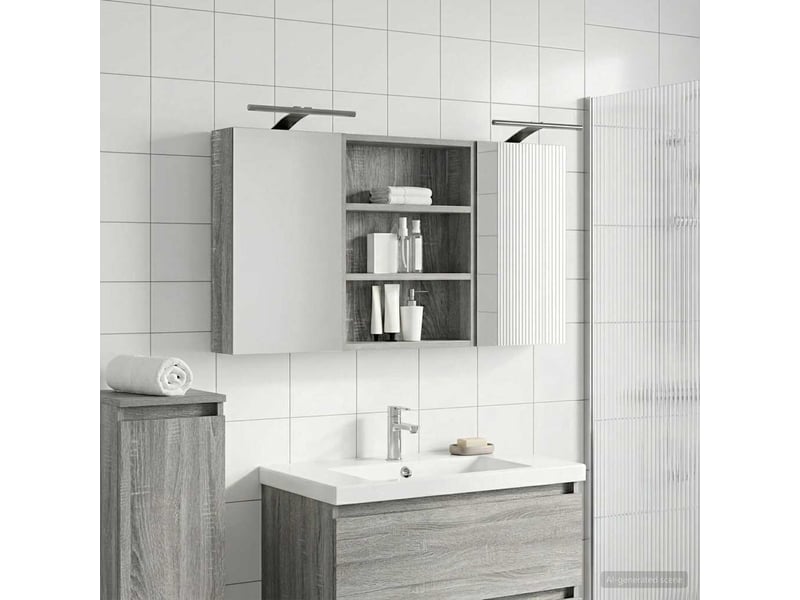  Ensemble de meubles de salle de bain 3 pcs 100x10.5x50 cm shl4185  - Conforama D