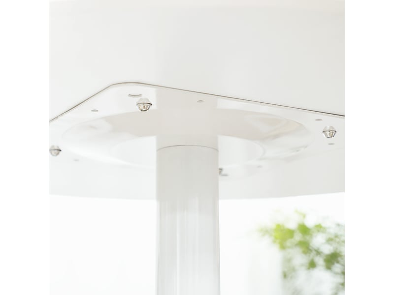  Table à manger ronde pour 2 personnes, table de cuisine style moderne avec piétement en acier, ø 80 x 75 cm, blanc  - Conforama W