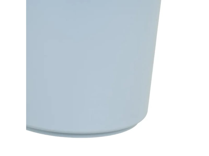  Poubelle ronde de salle de bain à couvercle basculant en polypropylène finition mate, capacité 5l,coloris bleu - longueur 18 x profondeur 18 x hauteur 27 cm  - Conforama E